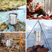 LIXADA Taza De Agua De Acero Inoxidable 750ml Con Tapa Y Manija Plegable Para Camping Cocina Picnic Equipamiento Al Aire Libre - details 16