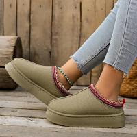 Nuevos Zapatos De Lana Para Mujer 2024 Botas De Nieve Con Plataforma Antideslizante Botas De Invierno Para Exteriores Cómodas Y Calientes Talla True Fit Material De Suela TPU - details 4