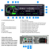 Reproductor De Música Bluetooth MP3 Para Coche Grandnavi 1din Estéreo FM Radio USB/SD Con Entrada AUX In-Dash Control Con Pantalla Táctil 2.5'' Potencia Salida 50W - details 9