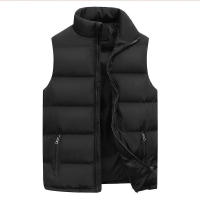 Chaqueta De Invierno Para Hombre Casual Sin Mangas Cálida Chaleco Impermeable Con Cierre De Cremallera Chaqueta De Poliéster Y Algodón - details 1