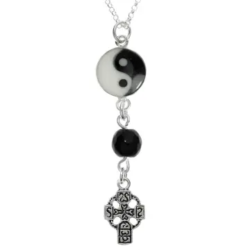 Collar Cruz Celta Plata Ley 925 - Colgante Nudo Irlandés, Cadena Acero, Regalo Hombre Religioso