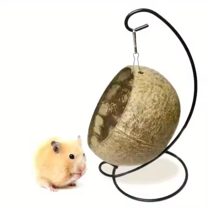 Juguete Para Hamster Oso De Seda Dorado Colgante Nido De Algodón Habitación De Descanso Coir Nido De Sillín Juguete Cálido - 1