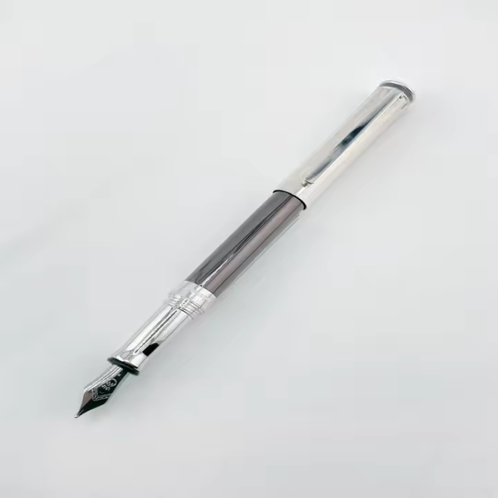 Pluma Estilográfica Waldmann Edelfeder Plata Marrón - 1