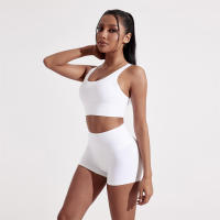 Sujetador De Deporte Para Mujer En Color Sólido Con Palanca Cruzada Y Almohadillas De Pecho Transpirable Y Suave Para Gimnasio Yoga Fitness Entrenamiento Completo Y Correr - details 1