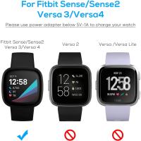 Paquete de 2 cables de carga compatibles con los relojes inteligentes Fitbit Sense/Sense 2 y Versa 4/Versa 3 (1 m/30 cm) - details 0