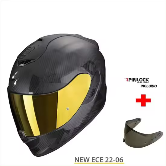 SCORPION EXO-1400 EVO CARBON AIR CEREBRO MATE+PANTALLA NEGRA ECE 22-06 - 1