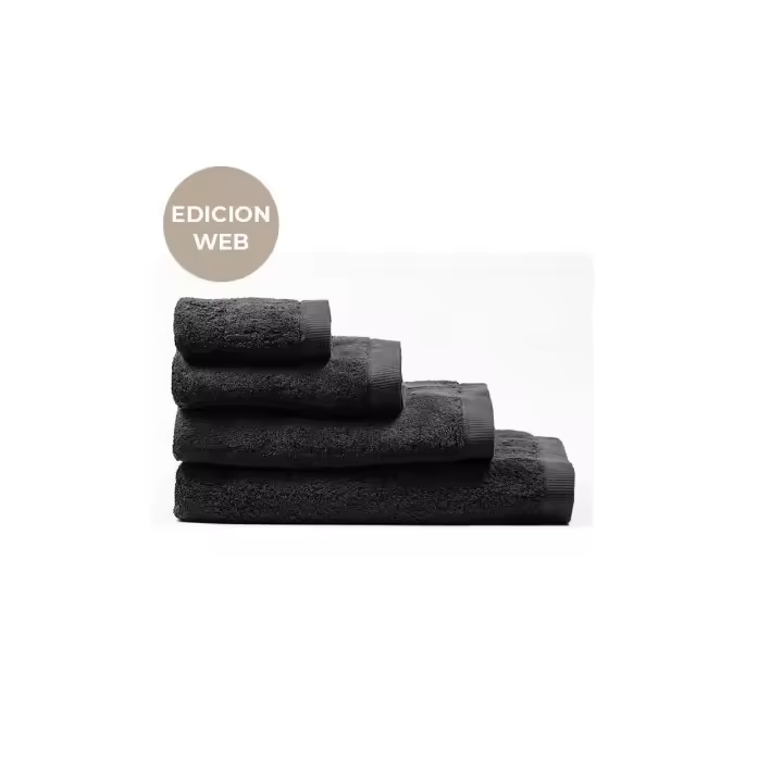 Manterol - Toalla asuan 100% algodón 600 gr/m² negro.  Tamaño de tocador, lavabo, ducha y baño. Secado rápido, suave y esponjosa. Tejido de alta calidad y durabilidad. - 1