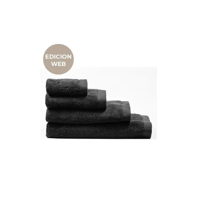 Manterol - Toalla asuan 100% algodón 600 gr/m² negro.  Tamaño de tocador, lavabo, ducha y baño. Secado rápido, suave y esponjosa. Tejido de alta calidad y durabilidad. - 1