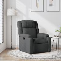 vidaXL Sillón reclinable de tela en color Gris oscuro/Negro - details 0