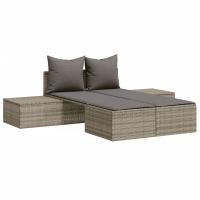 vidaXL Tumbona doble con cojines ratán sintético Negro, Marrón, Gris Sillas de Exterior Ideal para jardín, playa, piscina, terraza Tumbona Piscina Tumbonas Playa Tumbonas Jardín Exterior - details 0