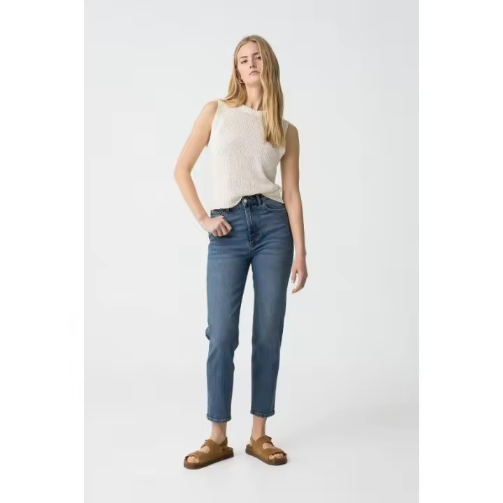 Jeans Marcas Mom slim Mujer Ropa Tiffosi Tiffosi mujer  Jeans -Tiffosi-Mom Slim_39 M10 azul medio - 1
