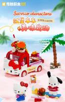 Figura De Anime Sanrio Hello Kitty Bloque De Construcción Artesanal Juguete De Rompecabezas Para Niños Adorno Decorativo Muñeca De Dibujos Animados Modelo De Coche De Comida - details 0