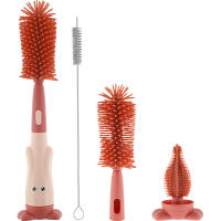 Set De Limpieza Para Botella De Bebé 3 En 1 Con Mango Único Cepillo De Silicona Para Botella Y Chupón Y Limpiador De Pajita Portátil Con Soporte - details 8