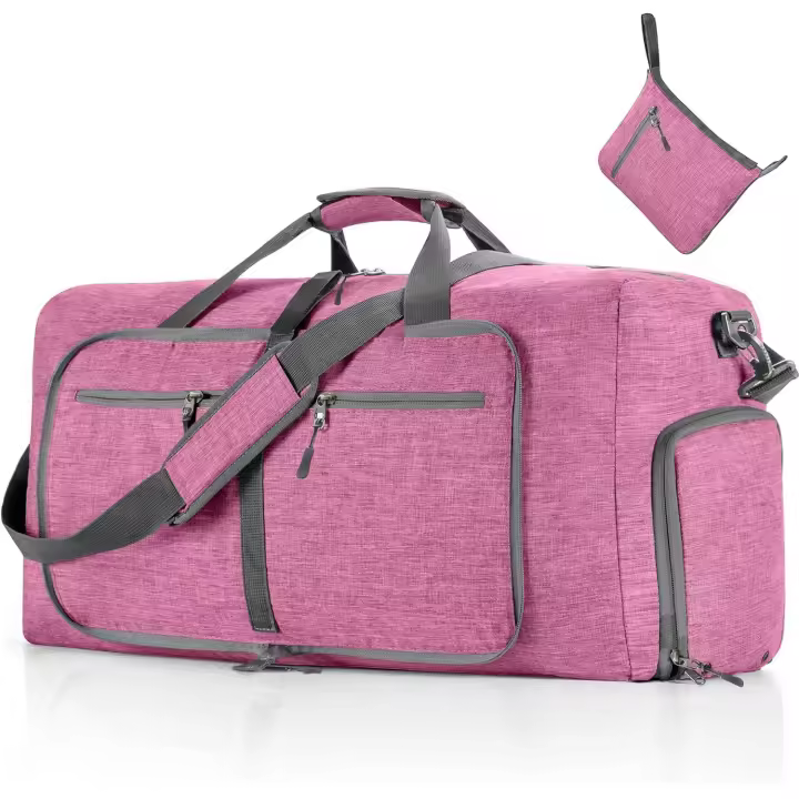Bolsa de viaje para hombre y Mujer, Bolsa de viaje plegable de 65 L con compartimento para zapatos, Bolsa de viaje para pasar la noche, impermeable y desgarro resistant - 1