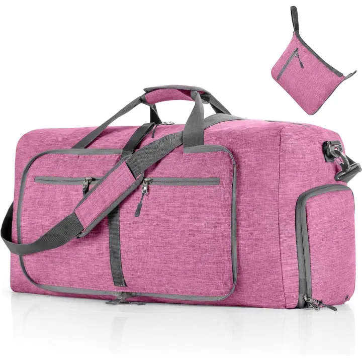 Bolsa de viaje para hombre y Mujer, Bolsa de viaje plegable de 65 L con compartimento para zapatos, Bolsa de viaje para pasar la noche, impermeable y desgarro resistant - 1