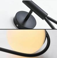 LED Bola Redonda Luz de la pared interior Negro Luz de la pared ajustable Vidrio metal Modern Dormitory lámpara para Dormitory Gota de Agua dormitorio lámpara E27 - details 0