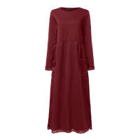 Vestido De Crochet De Encaje Otoño ZANZEA Invierno Para Mujer Sudadera Con Capucha Manga Larga Suéter Pullover De Fleece Sundress De Cuello Redondo Longitud Hombros - details 13