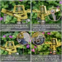 Aspertor de Agua para Exterior Para El Jardín with El Faro de asperdor de aleación de zinc, Tripod giratorio de 360 Grados, Kit de Riego de asperdor de Jardín ajustable para Riego enterrado - details 2
