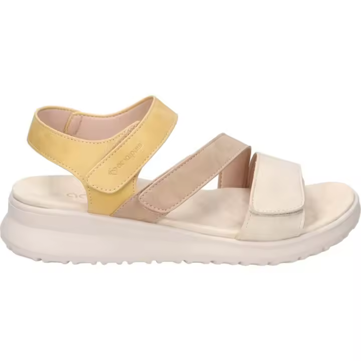 AMARPIES | Sandalias con cuña Amarpies para Mujer – Sandalias en Color Beige y Marrón Cuero – Con Cuña Baja – Con Cierre de Velcro – Ajuste máximo – Estilo Casual para Verano – Alta Calidad – Cómodas y Versátiles – Modelo ABZ28637 - 1