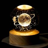 Lámpara De Cristal 3D Luz Galáctica Nocturna Esfera De Cristal Iluminación Nocturna Para El Hogar Decoración Regalo De Navidad - details 9