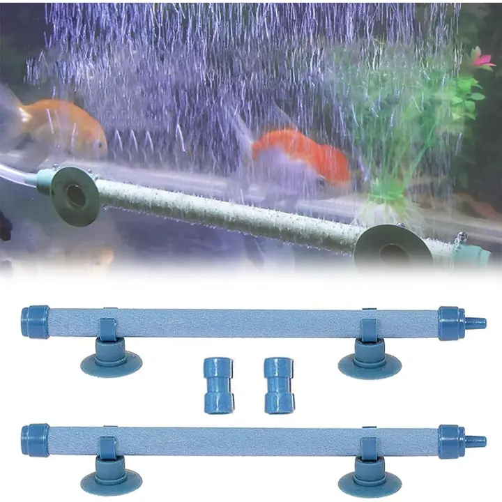 Tubo de aireación de burbujas de aire de 2 piezas, accesorios de bomba de piedra de burbujas, accesorios difusores de bomba de oxígeno para bombas de acuario e hidroponía de 10 pulgadas azul - 1