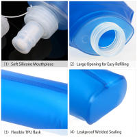 Bote De Agua Deportivo Lixada 500ml Plegable Y Suave Para Exterior Bicicleta Senderismo Correr Escalada Sin BPA - details 5