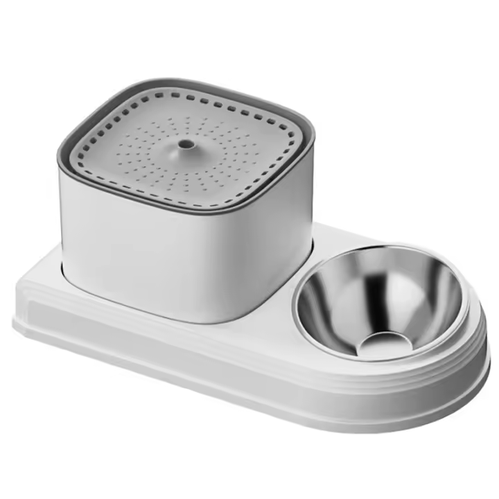 Dispensador de Agua para Mascotas 2 en 1 con Filtro Recirculativo Automático para Gatos Bandeja de Alimentación y Bebidas para Mascotas de Peligro Normal - 1