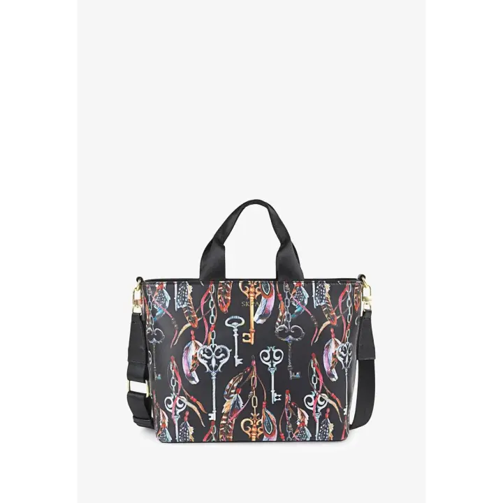 BOLSO SKAPT BANDOLERA BANDOLERA CON ASA LARGA REGULABLE NEGRO CON LLAVES - 1