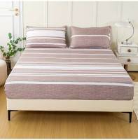 Juego De Sábanas Fitted Con Estampado Rayado De 3 Piezas - Lujosamente Suaves Y Transpirables - Incluye 1 Sábana Fitted Y 2 Fundas Para Almohadas Para Un Sueño Cómodo - details 12