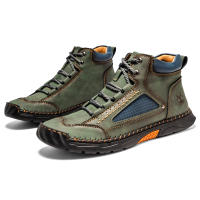Botas De Tobillo Clásicas Vintage Para Hombre De Cuero Genuino Suave Y Amigable Con La Piel FLYLAND Botines Casuales Hechos a Mano - details 10
