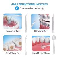 Irrigador Bucales Portatil, Irrigador Dental Portatil Viaje con 4 Boquillas 3 Modos,USB, 220ml Recargable Irrigador limpiador Dientes Agua Presion, IPX7 Impermeable - details 5