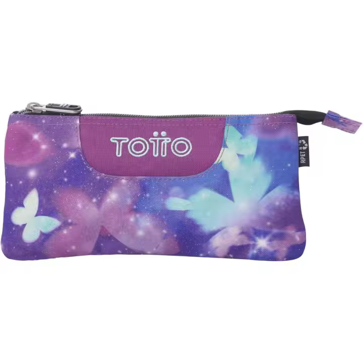TOTTO - Estuche Escolar 3 Compartimentos Modelo Tablero | Star Butterfly Glitter - 1