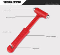Martillo De Seguridad Para Emergencias En Coche Rompe Ventanas Y Cinturones De Seguridad Herramienta De Escape De Emergencia De Aleación De Hierro Y Plástico Rojo - details 1