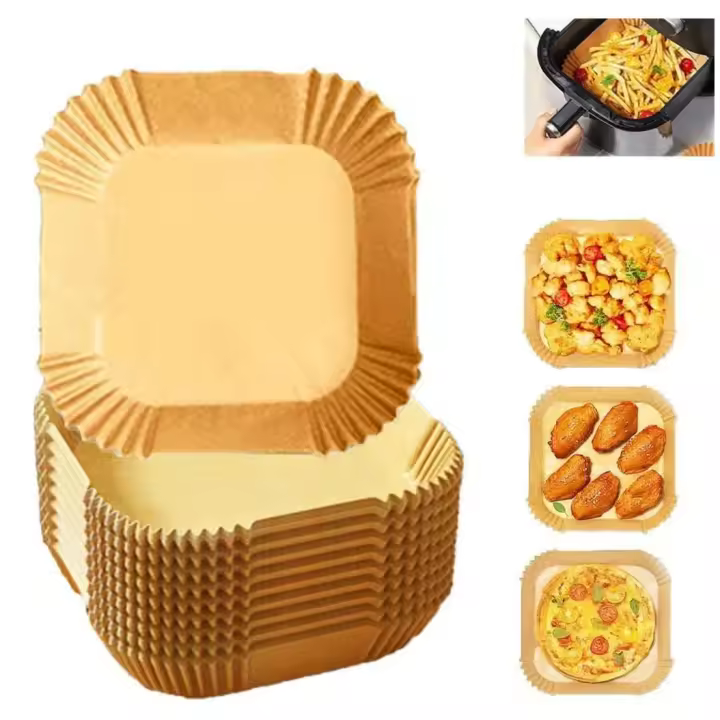 Papel de Horno para freidora, 100 piezas de papel de Horno Airfryer de 16cm - 1