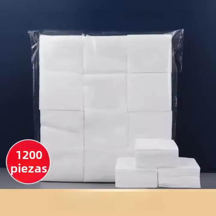 1200pcs Algodón De Remoción De Maquillaje Pads, Fabricado En No-Velcro Para Eliminación De Maquillaje, Esmalte De Uñas Y Tónico Facial - 1