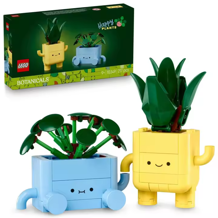 [PREVENTA] LEGO Botanical Plantas Felices 10349 - Decoración para Estantería y Dormitorio Juvenil - Juguete con 2 Plantas Artificiales de Colores y Caras de Dibujos Animados - Regalo para Niñas de 9+ Años - 1