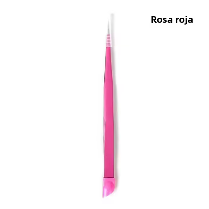 Pinzas De Uñas De Silicona Doble Final Con Cabeza De Presión Para Adhesivos Y Diamantes Herramientas De Maquillaje Para Extensión De Pestañas Y Arte De Uñas - 1