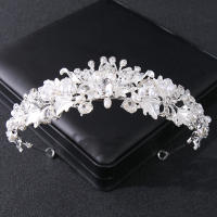 Diadema De Crystals Y Perlas Plateadas Para Mujer Tiara De Novia Con Flor Y Rhinestone Accesorios De Cabello Para Fiesta Y Boda Joyería Adulto - details 3