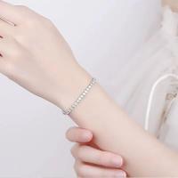 Pulsera de mujer de Tenis de Plata: Pulseras de maple with surrounded cúbica 5A, para cumpleaños Gift, Aniversario, Hija, Novia, Mujer, Mamo - details 0