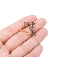 50Pcs Clip De Colgante De Cobre De Color Plateado Para Joyería DIY Conectores De Hebilla Para Collares Accesorios De Joyería - details 2