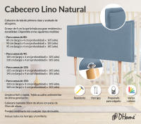 DHOME Cabecero de Lino Natural Liso con Ribete Cabezal Tapizado Cama Dormitorio Moderno Top Trending (Azul Lino) - details 6