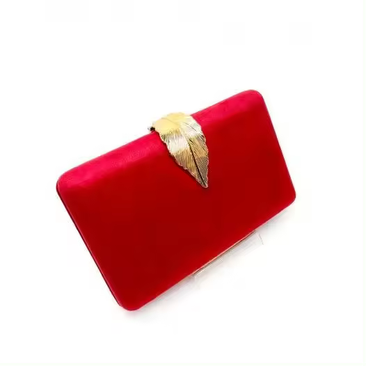 BOLSOS DE FIESTA ROJOS EN ANTELINA CON CIERRE HOJA - 1