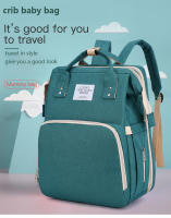 Bolso De Mamá Plegable Y Portátil Gran Capacidad Para Bebé Bolsa De Viaje Para Mujer Estilo Mochila Colorido Diversidad De Patrones - details 0