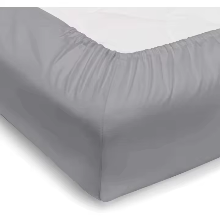 Queen Sábana ajustable 35cm 100% algodón egipcio 250 hilos Sábana ajustable para colchón (gris, 180x200) - 1