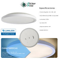 Plafón Blanco Circular LED Superficie 20W - Luz natural 4000K - Chip Lumileds - details 1