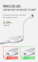 Luz De Libro LED Portátil Recargable USB Protección Ocular Luz Nocturna Mini Con Clip 360° Lámpara De Escritorio Para Viajes Y Dormitorio - details 3