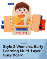 Libro De Juegos Sensoriales De Madera Para Niños Montessori Educación Temprana Tablero Multicapa Para Niños Actividades De Vestido Quiet Book Regalo Para Niños De 3-6 Años - details 10