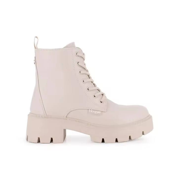 Blogger TORONTO 02 Botines de tacón para mujer beige en sintético 82662 - 1