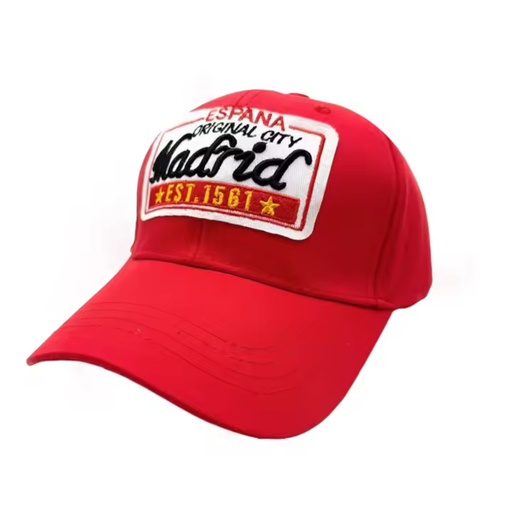 Gorra de Béisbol Unisex de Poliéster con Bordado "Madrid", Diseño Casual y Fashionista, Ideal para Viajes, Vacaciones y Protección Solar para Conductores - 1