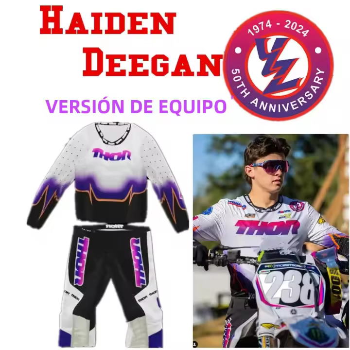 Conjunto De Ropa De Motocross Retro 50 Años Thor MX Para Haigen Deegan YZ 50 Conjunto De Traje De Motocicleta off Road Para Bicicleta De Tierra - 1